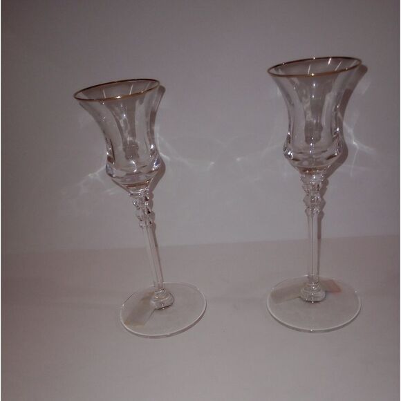 🆕🕯️ Mikasa Sonata Candlesticks Gold - Picture 1 of 4